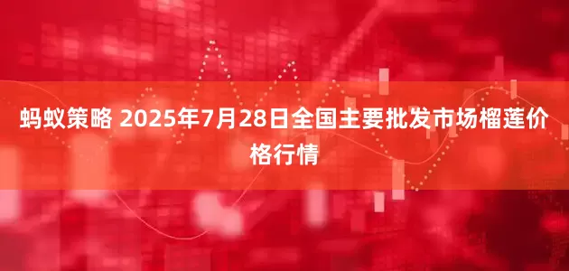 蚂蚁策略 2025年7月28日全国主要批发市场榴莲价格行情
