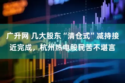 广升网 几大股东“清仓式”减持接近完成，杭州热电股民苦不堪言